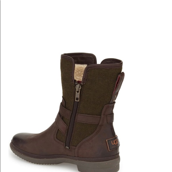 Ugg zip up brown leather boots size 7 - Picture 2 of 10